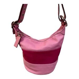 COACH Bleeker Rugby Leather Stripe Duffle Sac Shoulder Crossbody Bag